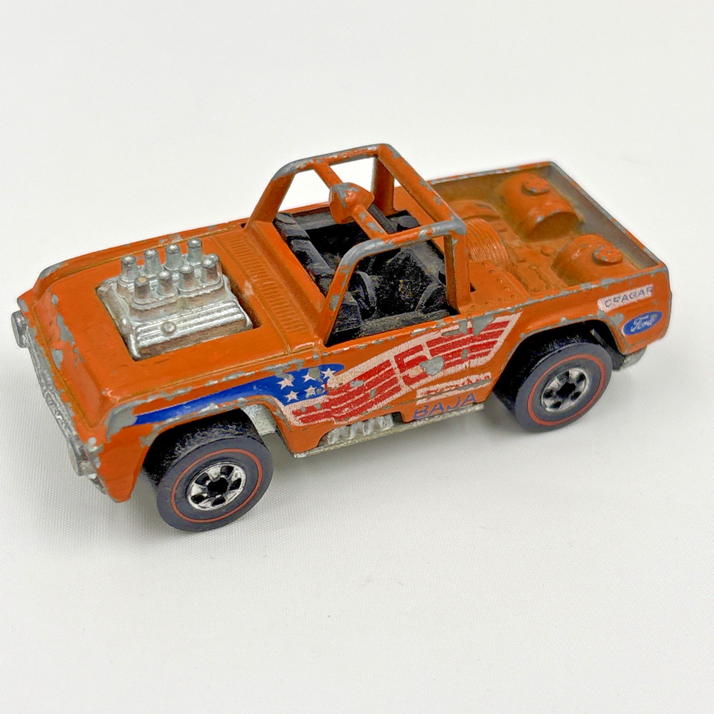 Vintage Redlines Hotwheels Baja Bruiser 1973 Mattel Inc. Hong Kong Orange